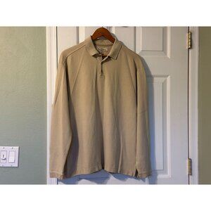 Tommy Bahama Men's Long Sleeve Polo Shirt Size L Large 73% silk, 27% cotton 008